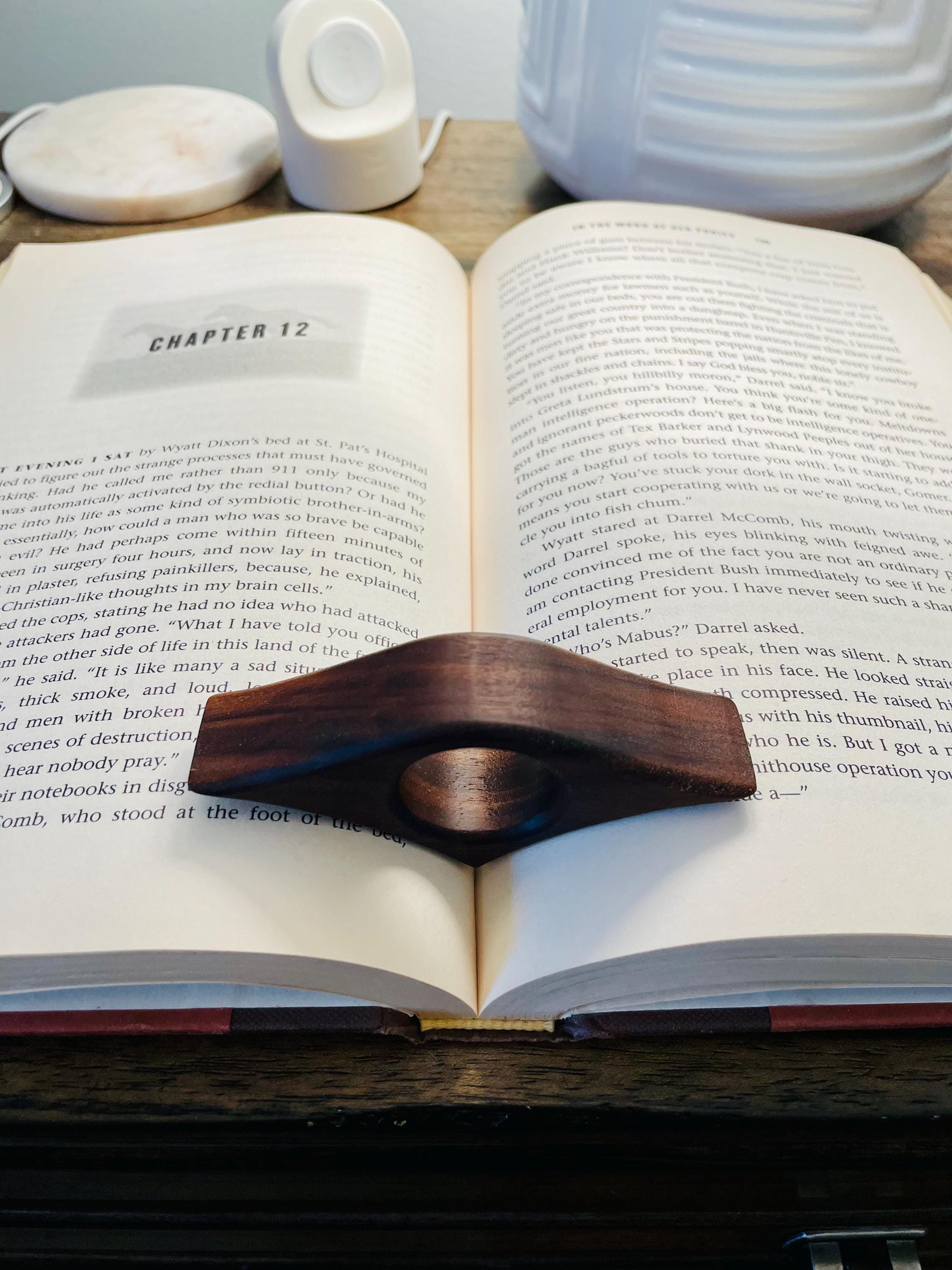 Hardwood Book Buddy, Book Finger Page Holder