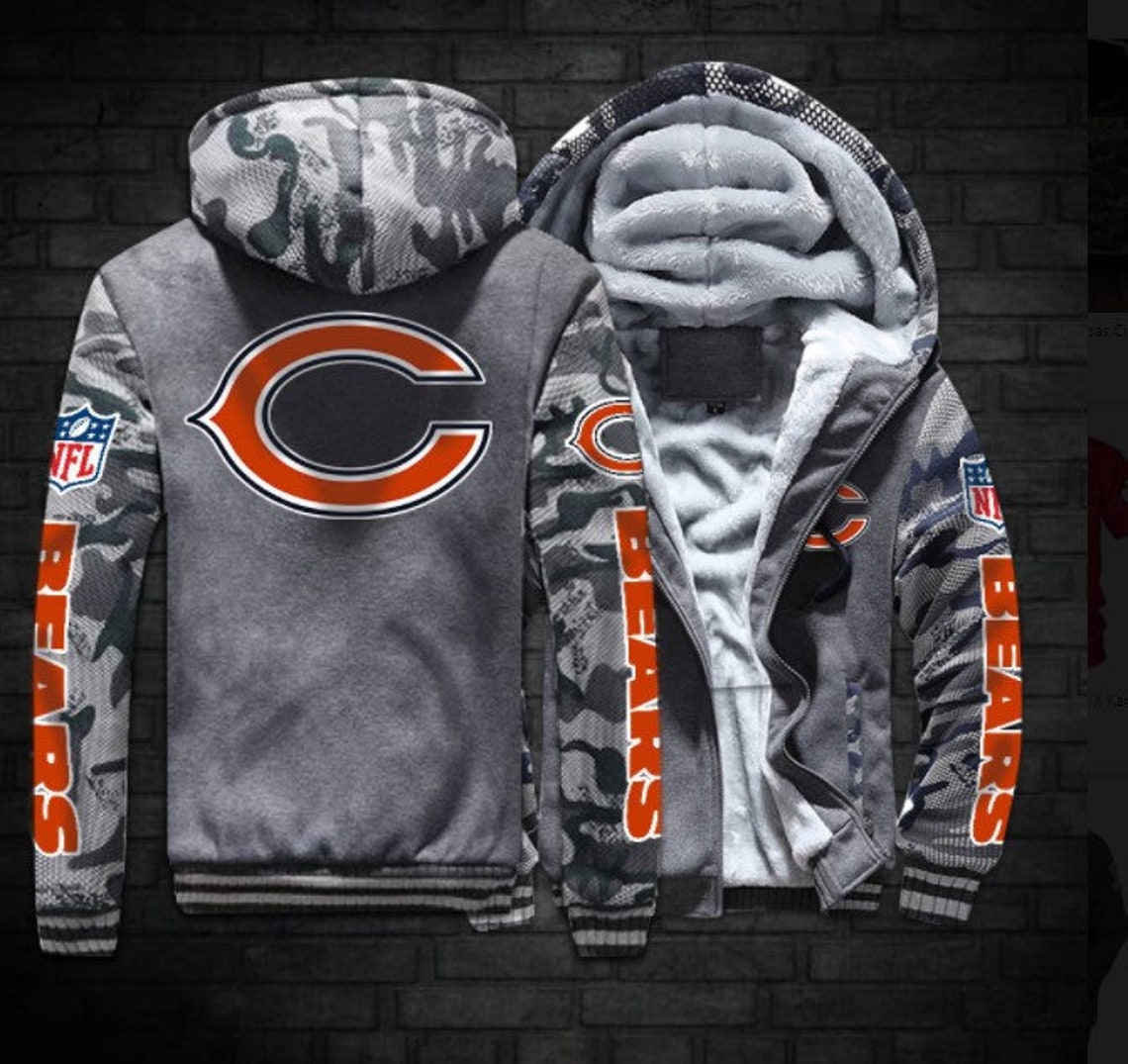 Chicago Bears Camo Fleece Hoodie NFL Chicago Bears Hoodie