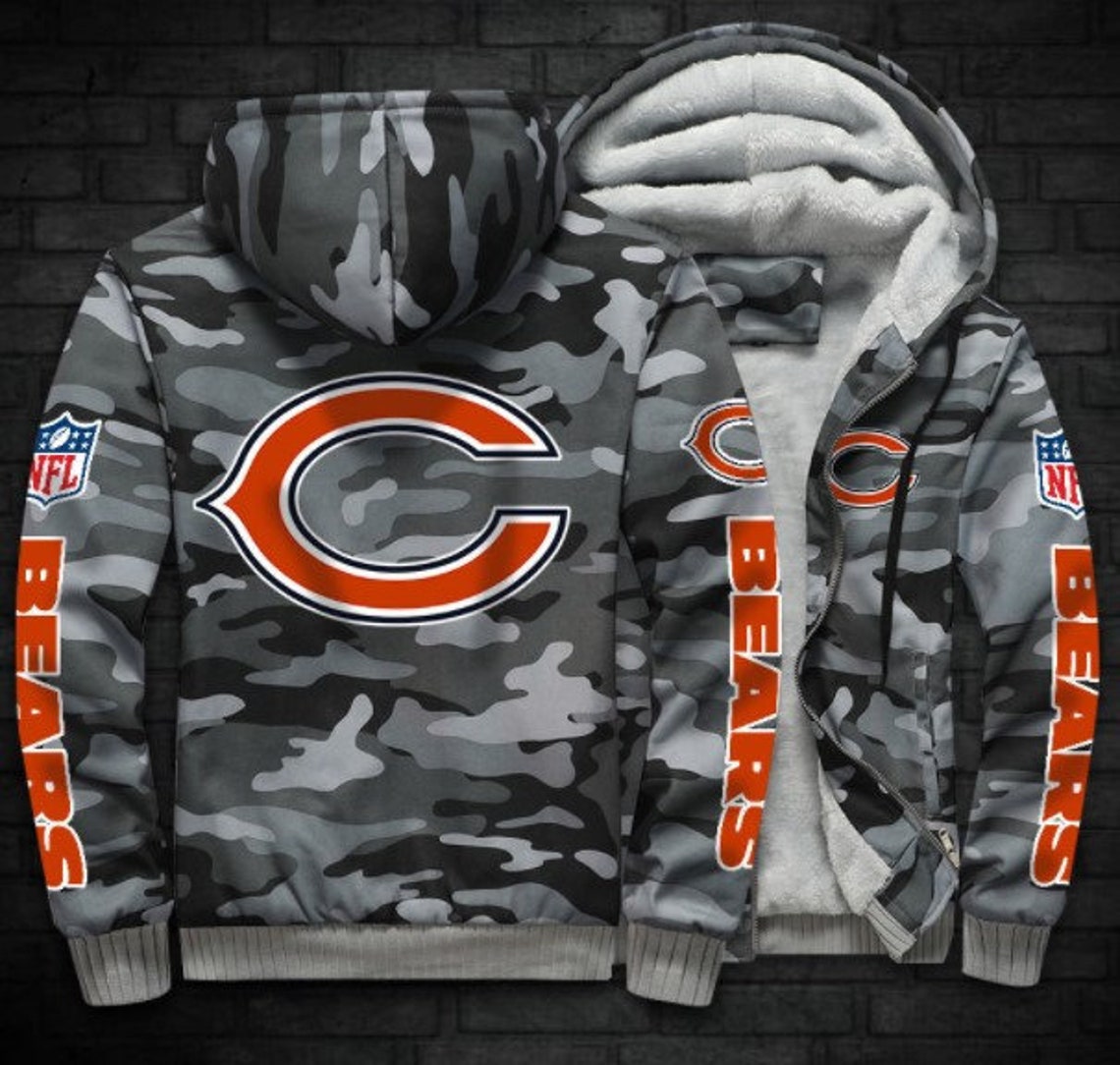 Chicago Bears Camo Fleece Hoodie NFL Chicago Bears Hoodie