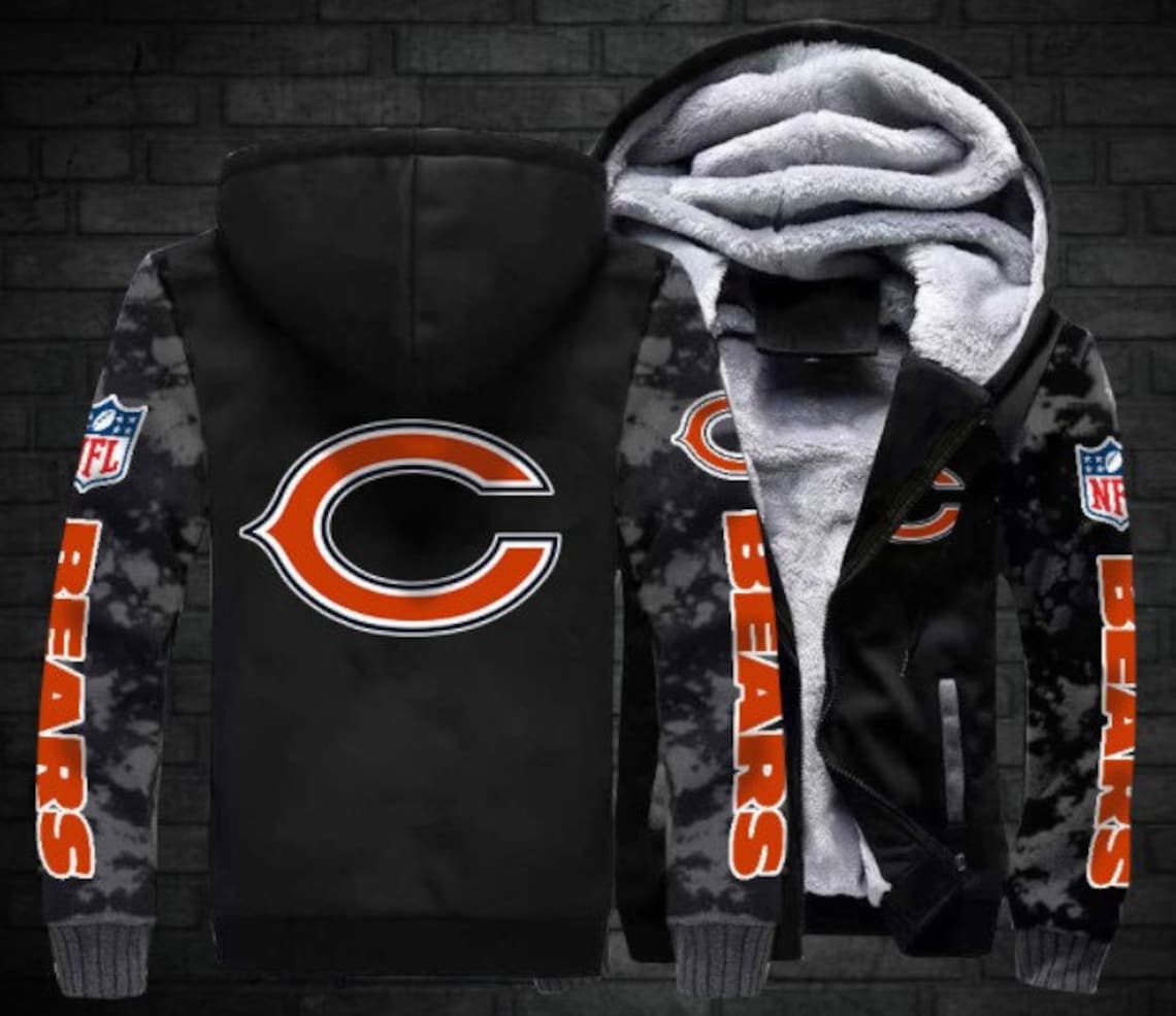 Chicago Bears Camo Fleece Hoodie NFL Chicago Bears Hoodie