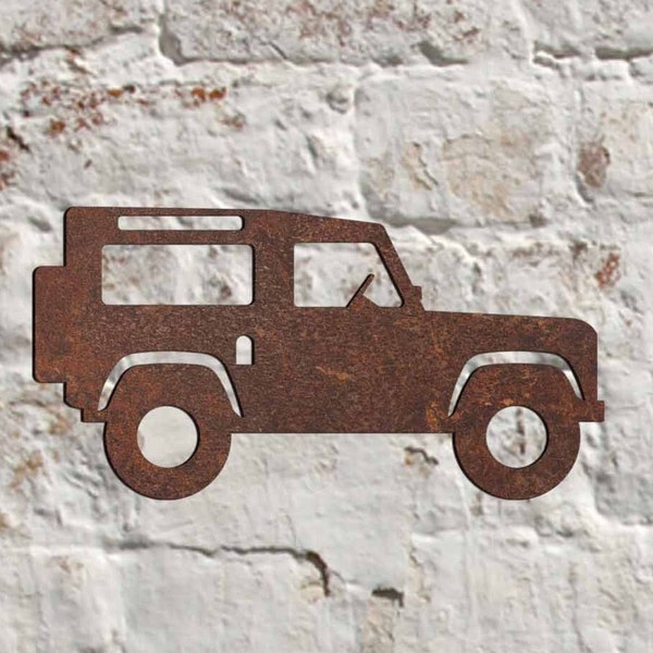 Rustic Metal Land Rover Defender Wall Art Sculpture Bespoke Handmade Gift