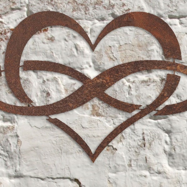 Rustic Metal Eternal Heart Wall Art Sculpture Bespoke Handmade Gift