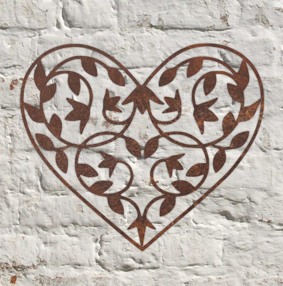 Rustic Metal Leafy Heart Wall Art Sculpture Bespoke Handmade Gift Etsy
