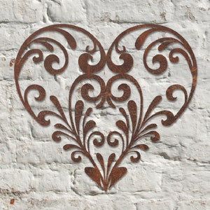 Rustic Metal Swirl Heart Wall Art Sculpture Bespoke Handmade Gift