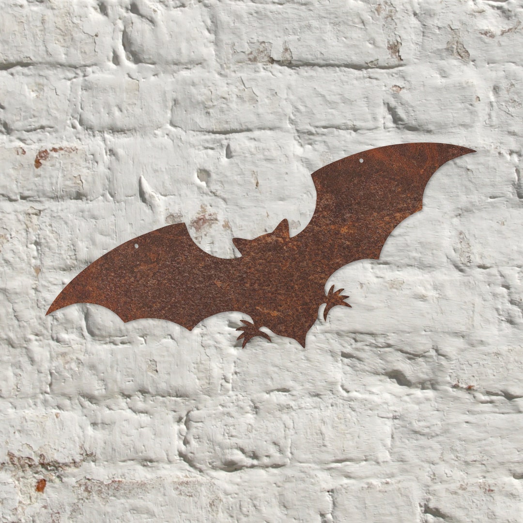 Rustic Metal Bat Sculpture – Halloween Garden Art Ornament - Etsy