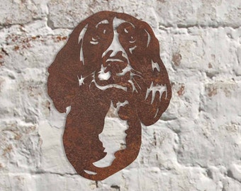 Rustic Metal Welsh Springer Spaniel Wall Art Sculpture Bespoke Handmade Gift