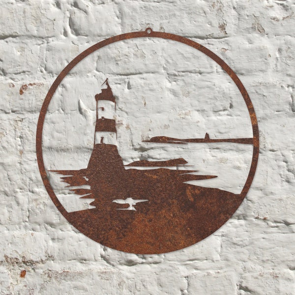 Rustic Metal Penmon Point Wall Art Sculpture Bespoke Handmade Gift