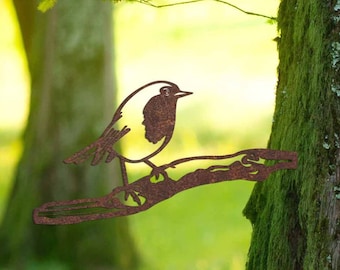 Rustic Metal Robin Wall Art Sculpture - Bespoke Handmade Gift