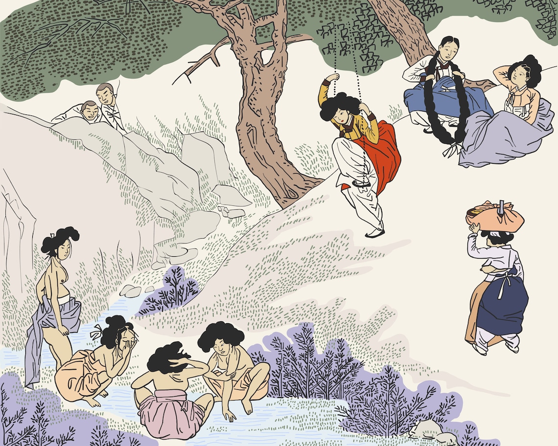 Korean Art Korean traditional famous landscape painting. Etsy