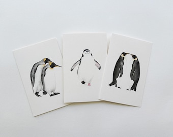 Watercolor Penguin Greeting Cards