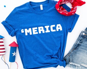 Camisa Merica, Camisa 4 de Julho, 4 de Julho, Camisa Unissex Merica, Camisa Feminina Merica, Camisa 4 de Julho, Camisa Patriótica