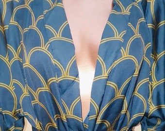 Women Kimono Batik Pattern in Satin