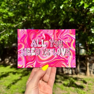 All You Need is Love | Trippy Art Psychedelic Art Print | Beatles Quotes | Inspirational Quotes | Stoner Art | Colorful Digital Prints