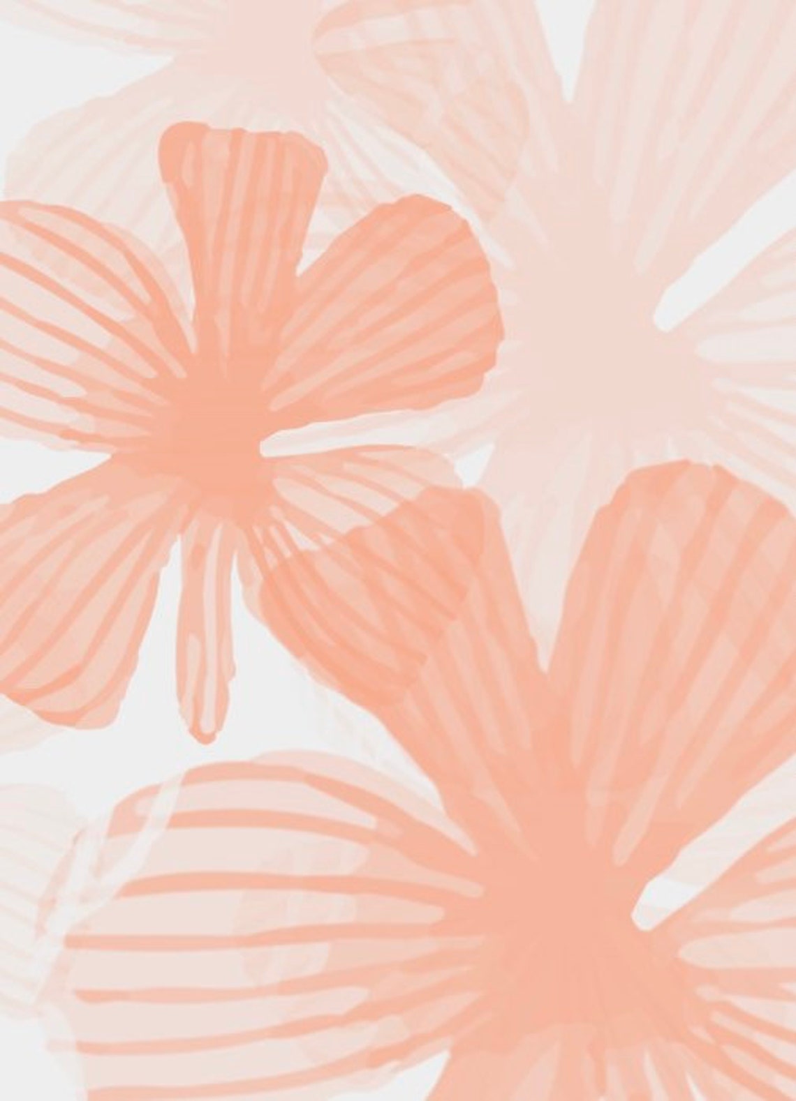 Peach Abstract Flower Art Contemporary Digital Wall Art Etsy Singapore