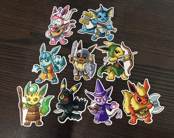 D and Eevee Stickers