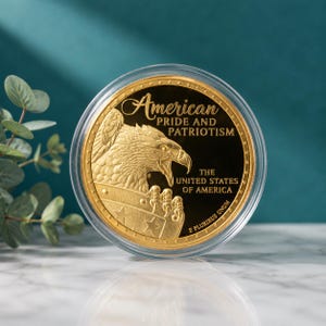 American Mint American Pride & Patriotism 2.75 Inch Commemorative Medal | Bald Eagle Star-Spangled Banner Coin