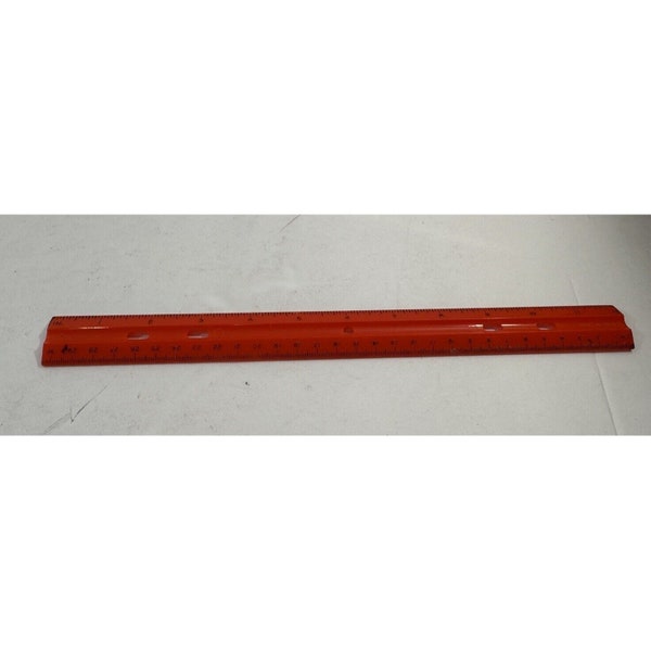 Sterling 515 Plastic Red Ruler 12" School Supplies Made In USA B1:1