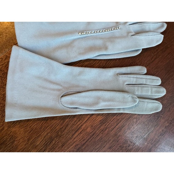 Vintage Size S/M Tan Nylon Stretch Gloves Formal … - image 3