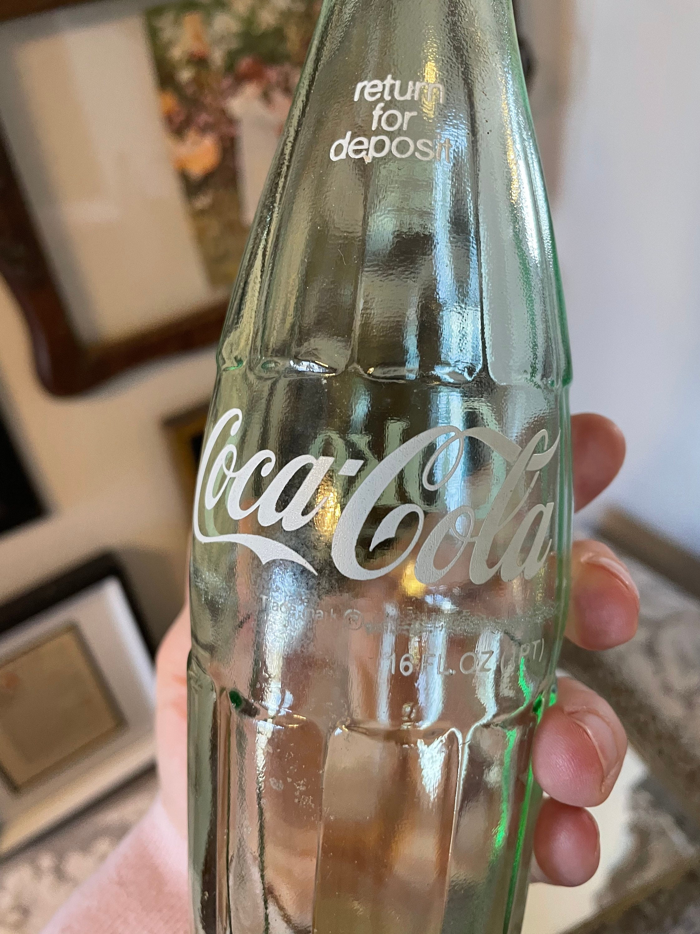 Coca-Cola Glass Water Bottle W/Red Silicone 16oz.