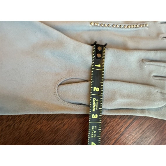 Vintage Size S/M Tan Nylon Stretch Gloves Formal … - image 5