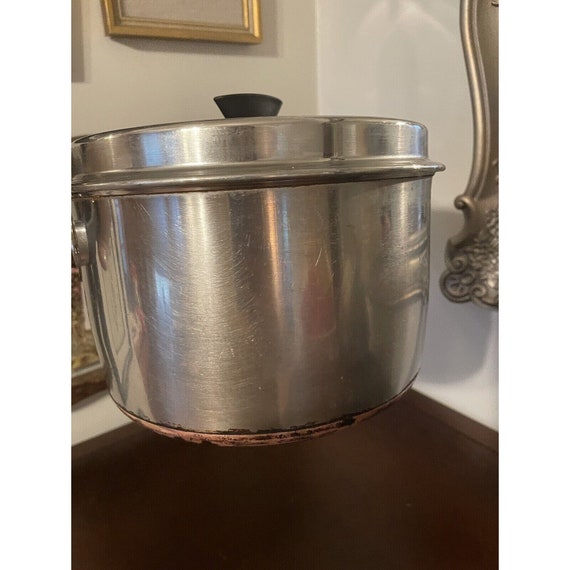 Maid of Honor Copper Bottom Stainless Steel Pot With Lid Sears Roebuck  Vintage 8