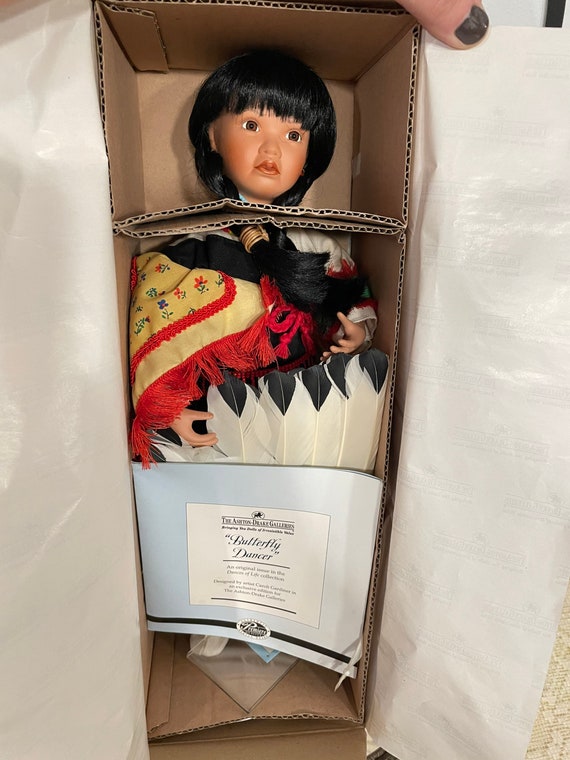 Vintage Ashton drake Galleries Butterfly Dancer Native American Doll With Box COA Doll 37252 Etsy New Zealand