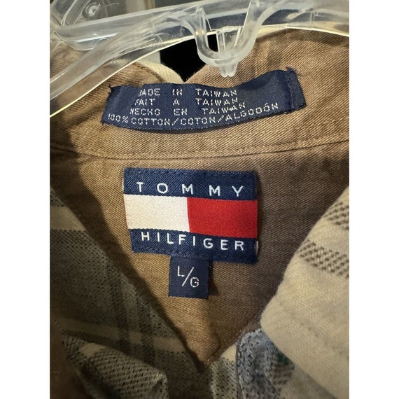 Tommy Hilfiger Crest Logo Flannel Shirt Plaid Gra… - image 4