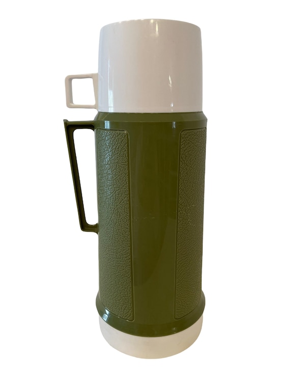 Vintage Retro Avocado Green Plastic Thermos Super Quart Cup Lid Retro Rare  Grannycore Country Living 70s Picnic Thermos Coffee 