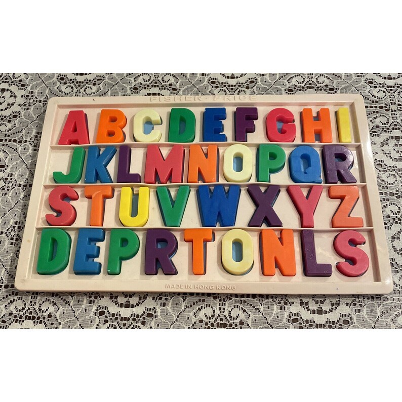Fisher Price Vintage Alphabet Letters and Tray Etsy