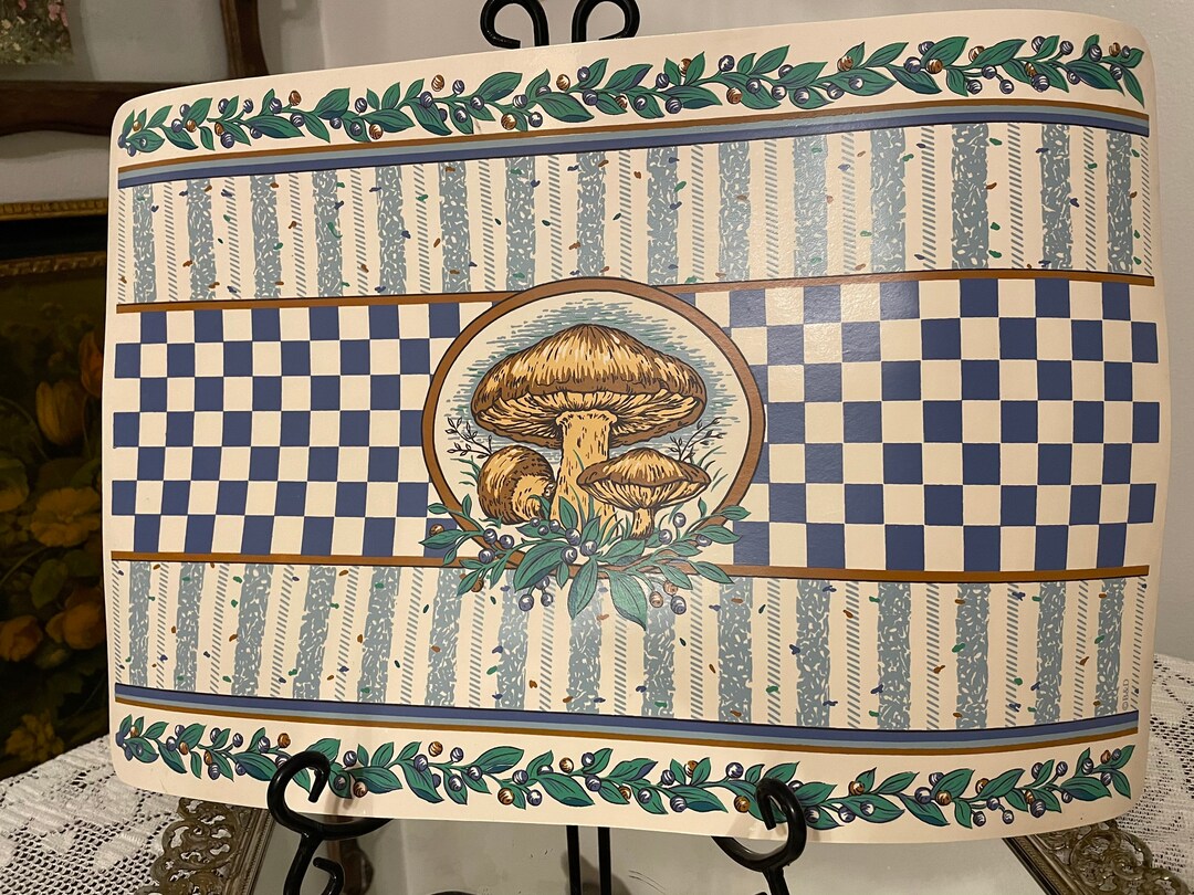 Vintage 1970s Mushroom Vinyl Foam Placemats Set of 4 Retro Etsy