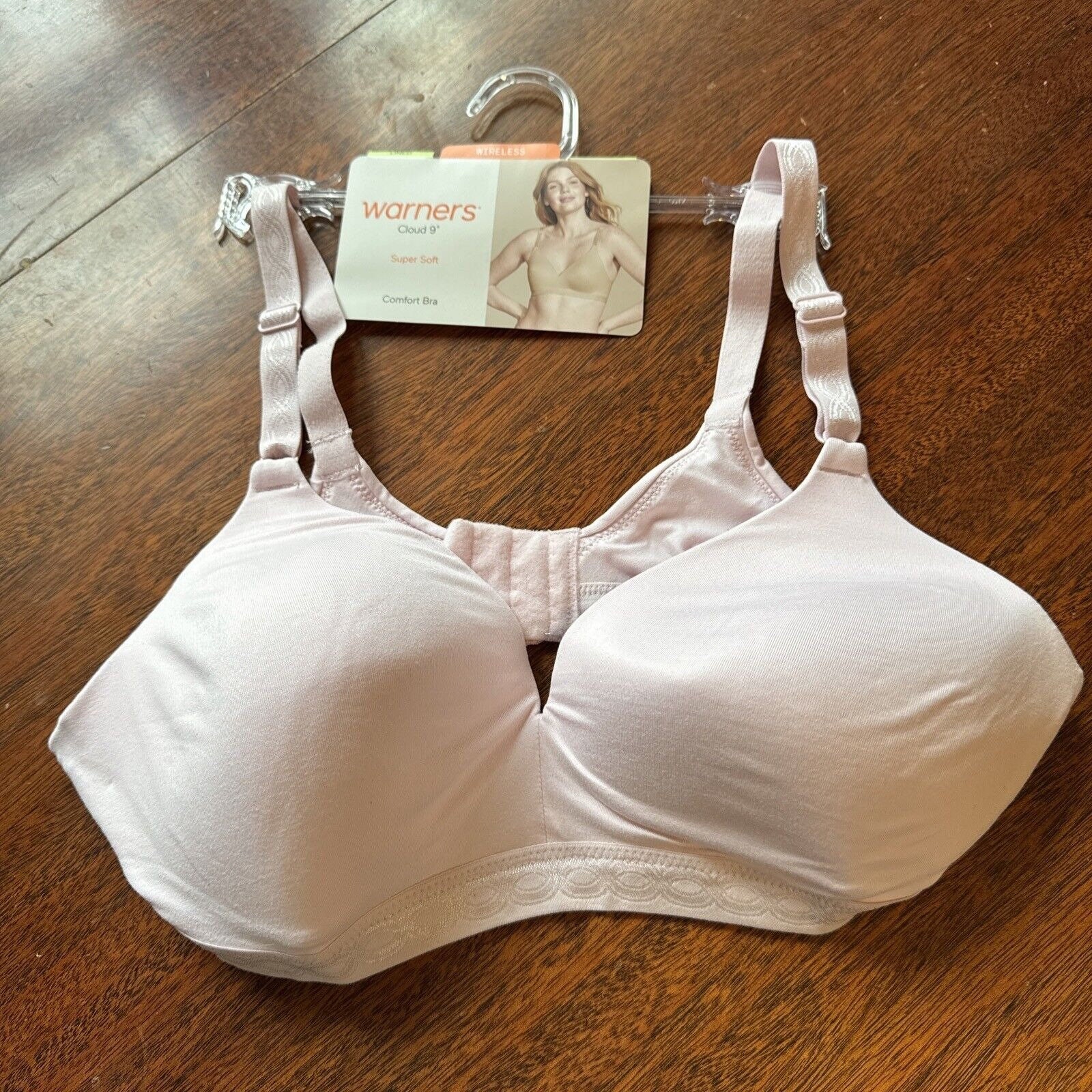 NEW Warner's Cloud 9 Wire-free T-shirt Bra Light Pink Womens 38B Lined P2:3  