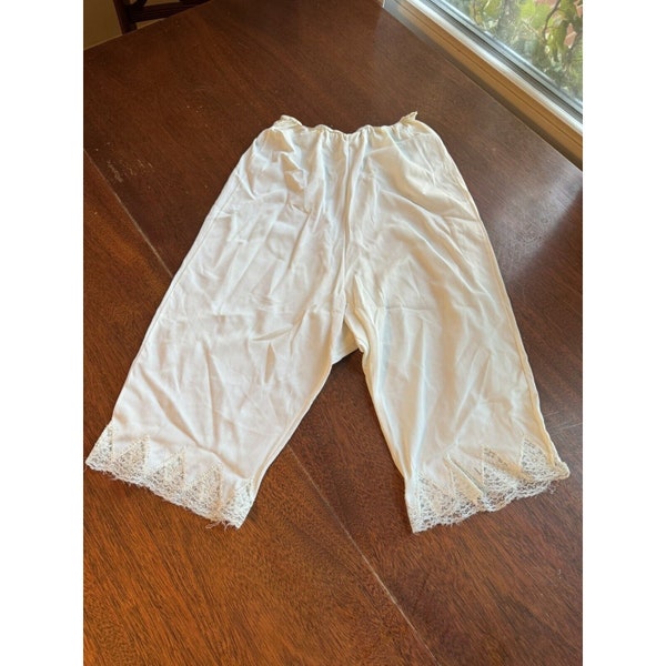 Women Pettipants Half Slip Bloomer Shorts Lace Trim Slip White Womens S/M D4:1