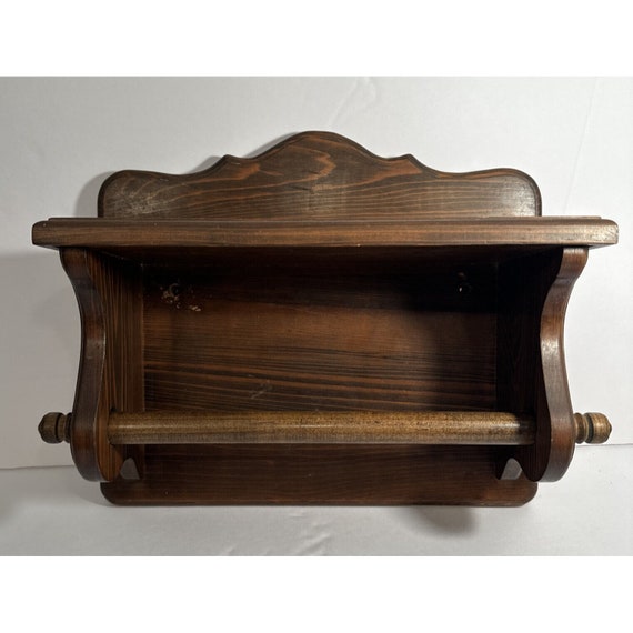 Vintage Handmade Wood Paper Towel Holder Country Kitchen Farmhouse