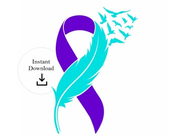Suicide Awareness Ribbon JPG, PNG & SVG ***Instant Download***