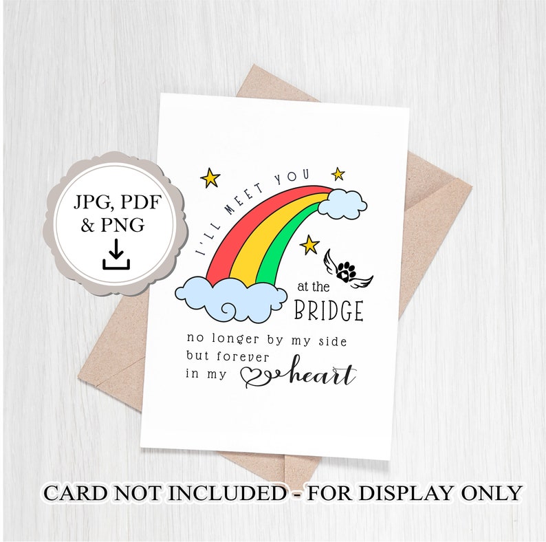 I'll Meet You at the Rainbow Bridge Pet Loss JPEG PDF & PNG *** Digital ...