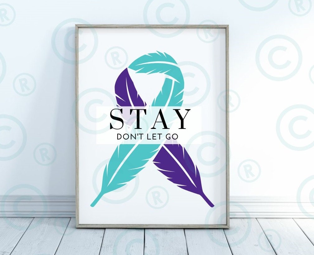 Suicide Awareness Stay Ribbon PNG & SVG instant Download - Etsy Australia