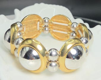 Vintage Liz Claiborne Expansion Bracelet Gold & Silver Tone