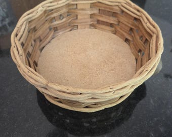 Vintage Pyrex Round Woven Basket With Leather Handles Casserole Dish 024-624-684