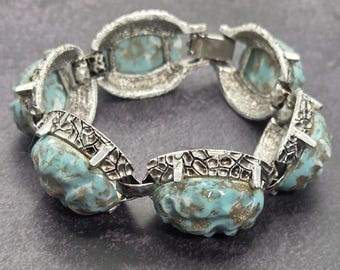 Vintage Tara Fifth Avenue Turquoise Lava Stone 6 Link Bracelet