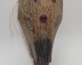 Vintage Native American or South American Style Hand Carved Wooden Animal Mask