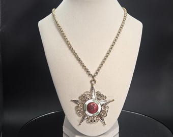 Vintage Coro Turkish Enamel Pendant Sefkat Nishani Medal Ottoman Empire 1950s