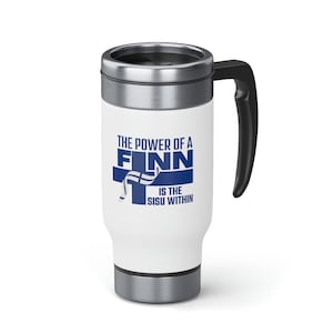 Finnish SISU Stainless Steel Travel Mug with Handle, 14oz *FREE SHIPPING*