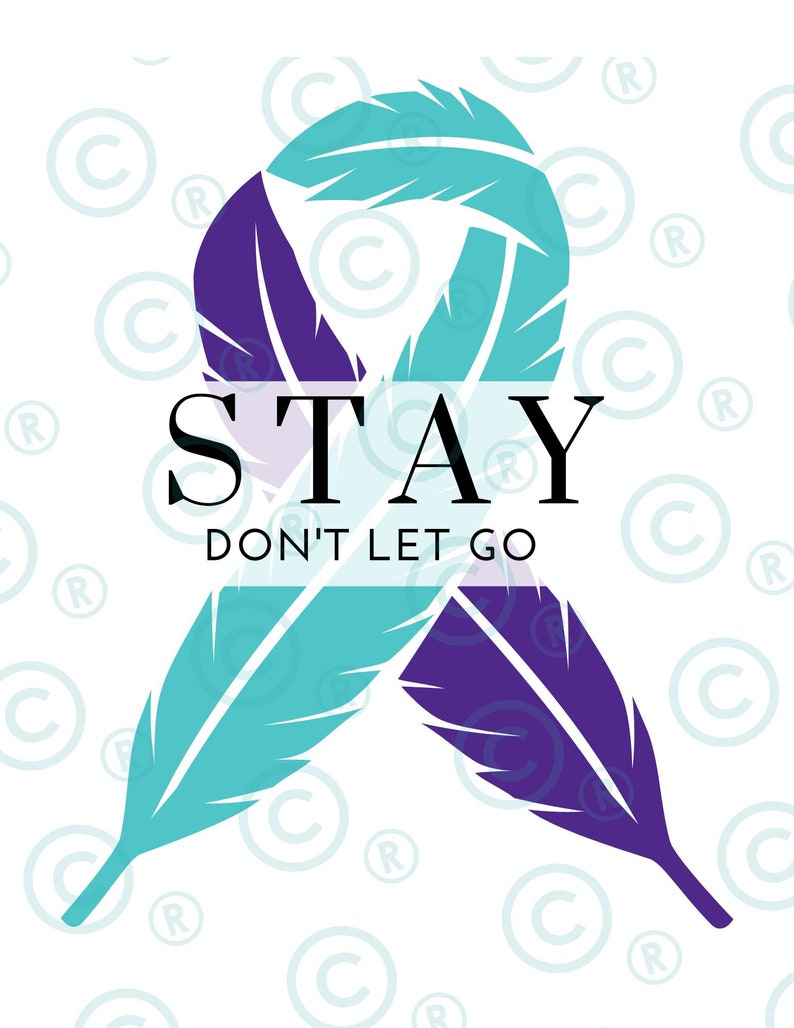 Suicide Awareness Stay Ribbon PNG & SVG instant Download - Etsy Australia