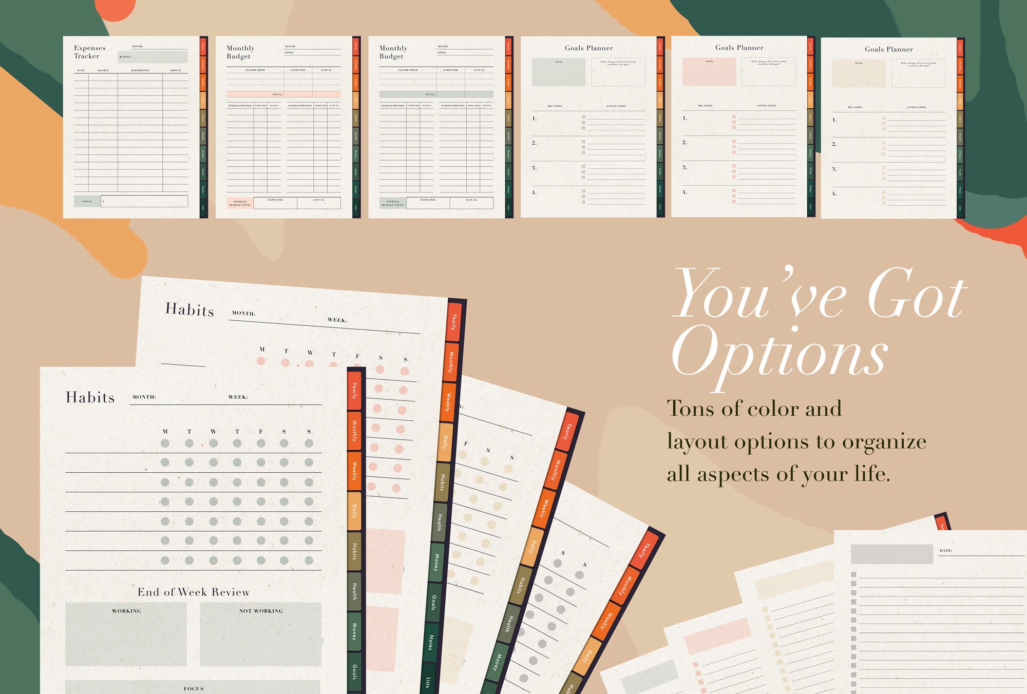 DIGITAL PLANNER 10 Sections Multi Layout/color Page Etsy UK