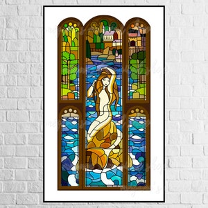 Digital: HP Mermaid Stained Glass