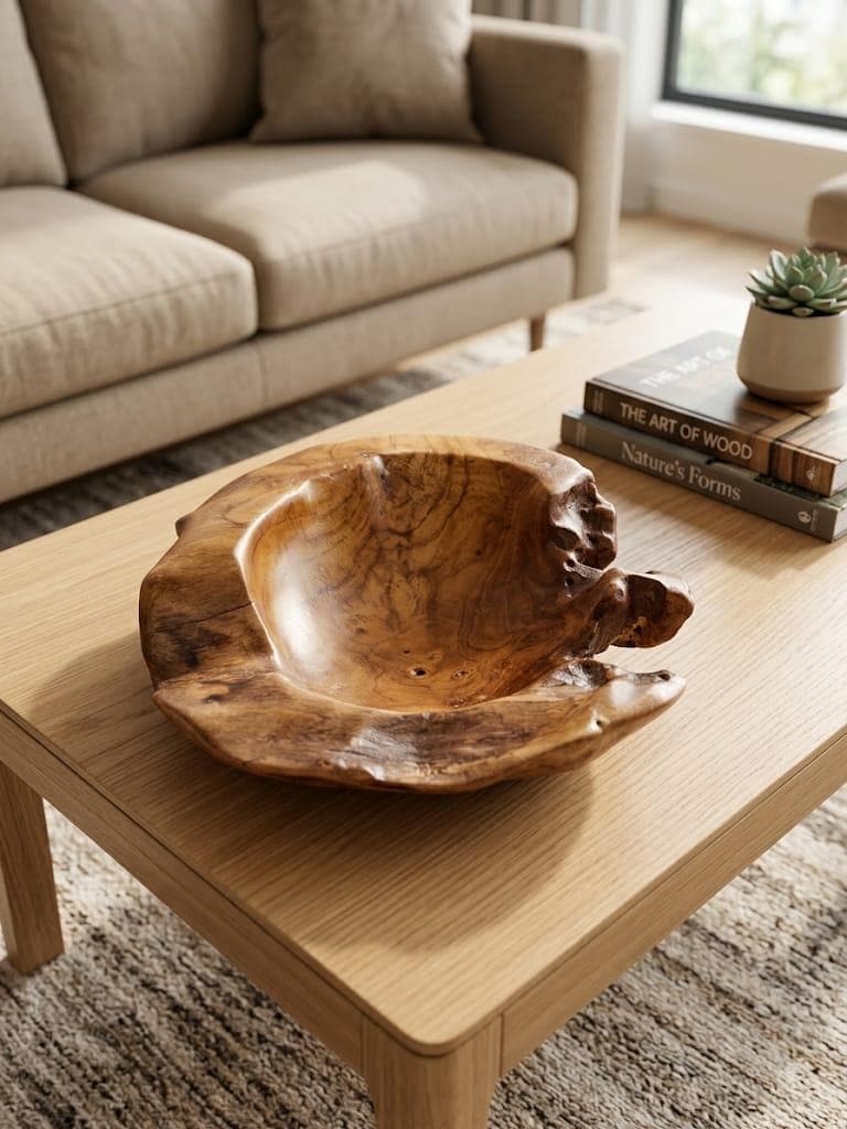 Flache holz schüssel