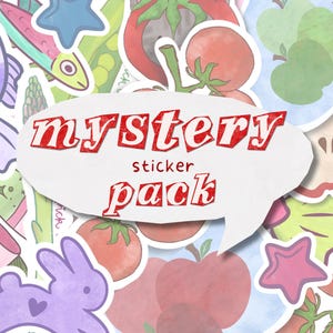 Mystery Sticker Pack – Surprise Kawaii Vinyl Stickers (Set of 5 or 10) | Cute Water-Resistant Stickers for Journals, Laptops, Water Bottles