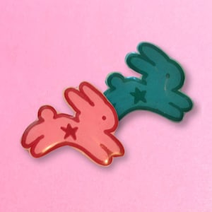 Handmade Bunny Pin – Cute Rabbit Lapel Pin, Kawaii Animal Enamel Brooch, Easter Gift, Bunny Accessory for Jackets, Bags, Coquette Aesthetic