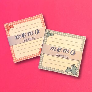 Cute Bunny Memo Sheets – Gingham Rabbit Stationery Paper, Kawaii Notepad for Journaling, Letters, Notes, Gifts, Cute Bunny Themed