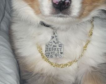 Custom Hand Stamped Cattle shaped, Eartag Dog Tag